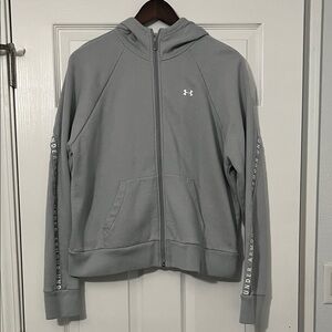 Under Armour Light Gray Full-Zip Hoodie